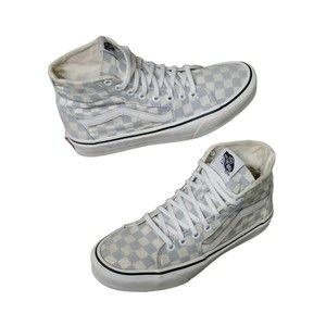 Vans Old Skool Unisex Womens 8 Blue Check Sk8-Hi Canvas Casual Shoes Mens 6.5